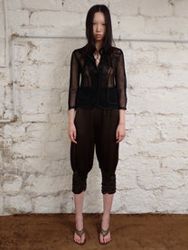 Baloon satin capri pants