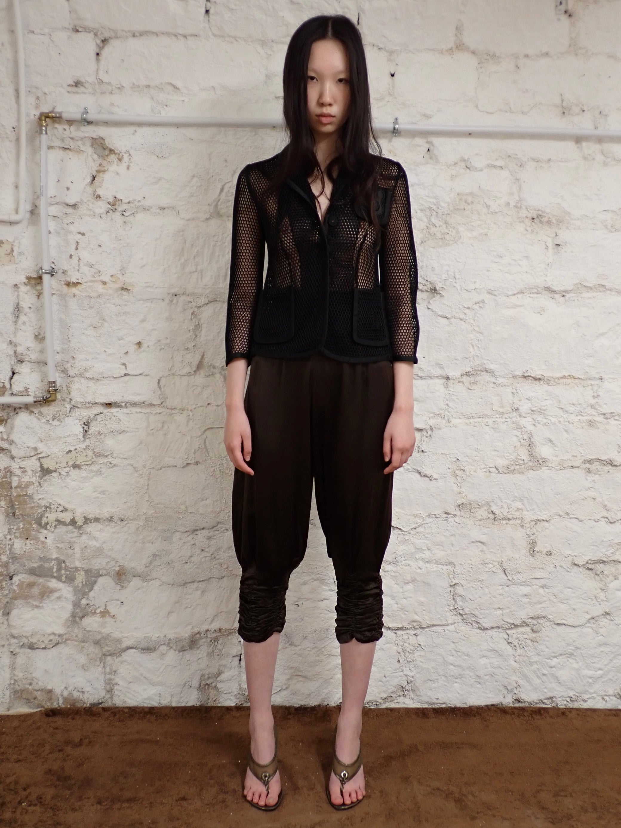 Baloon satin capri pants