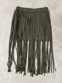 Fringed suede skirt