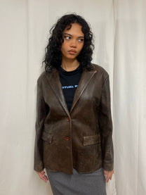 Aged leather jacket