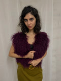 Burgundy Shaggy Knit Vest
