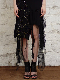 Asymmetric mesh dress