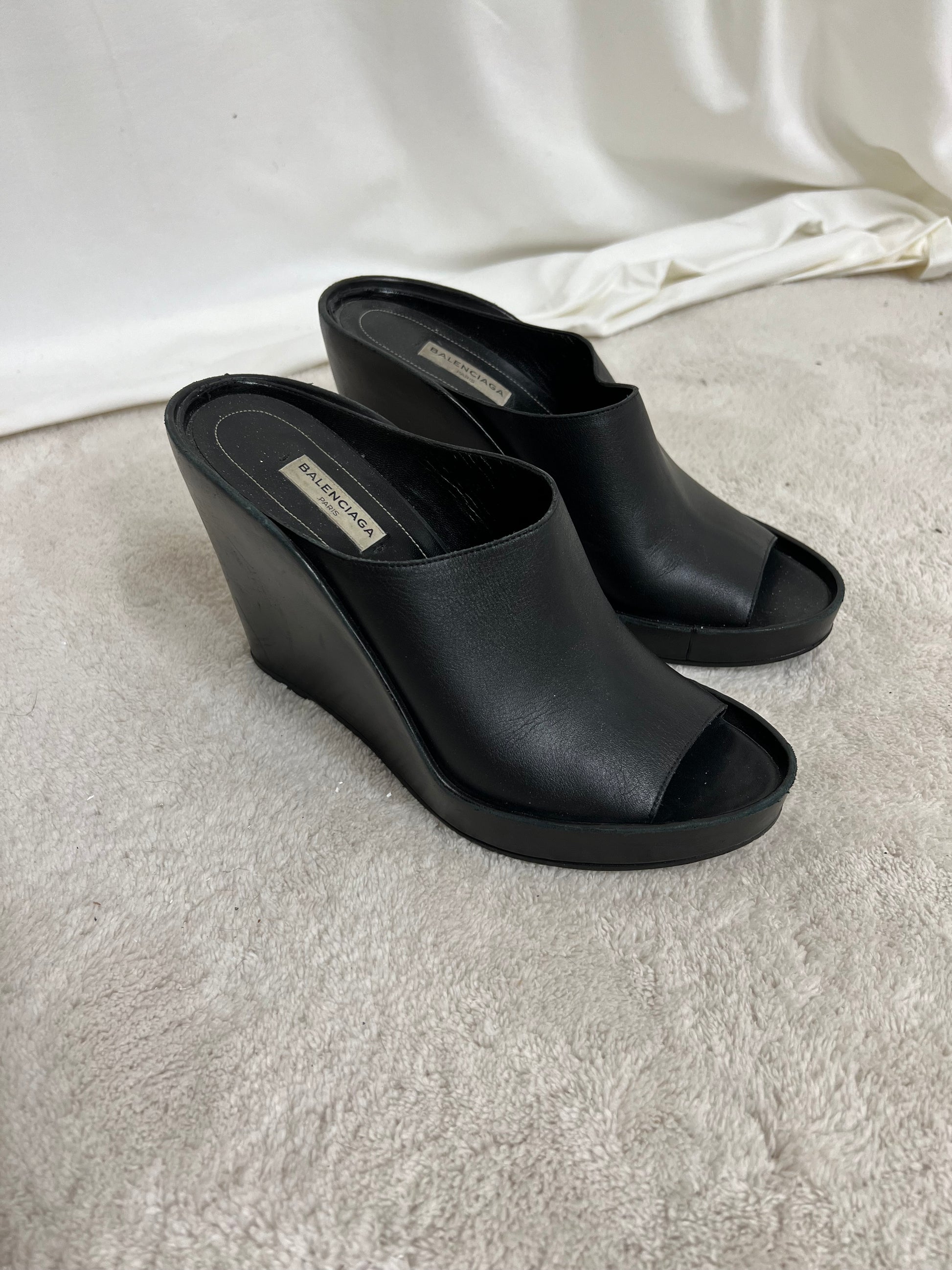 Balenciaga open tow wedges