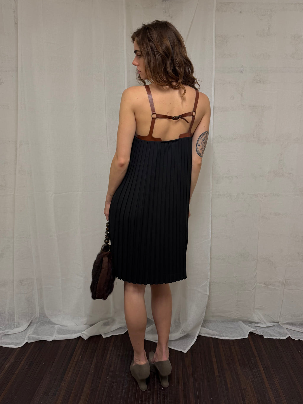 Leather straps dress