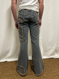 Patchwork flared jeans