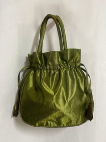 Satin mini green bag