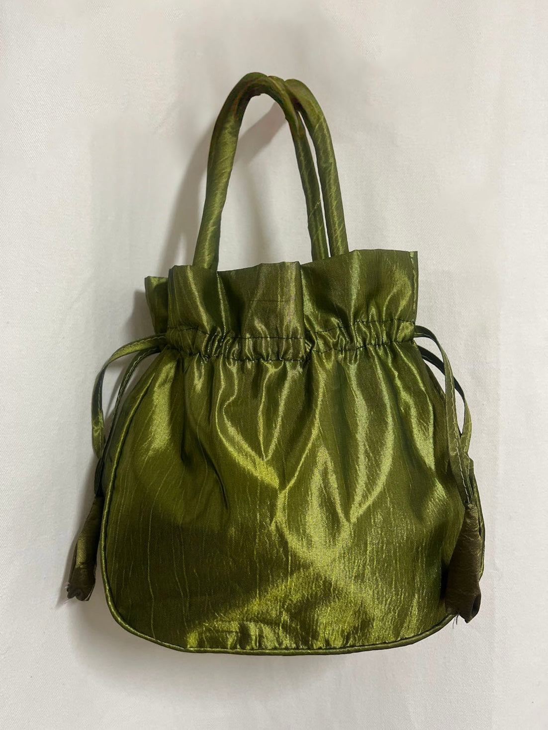 Satin mini green bag