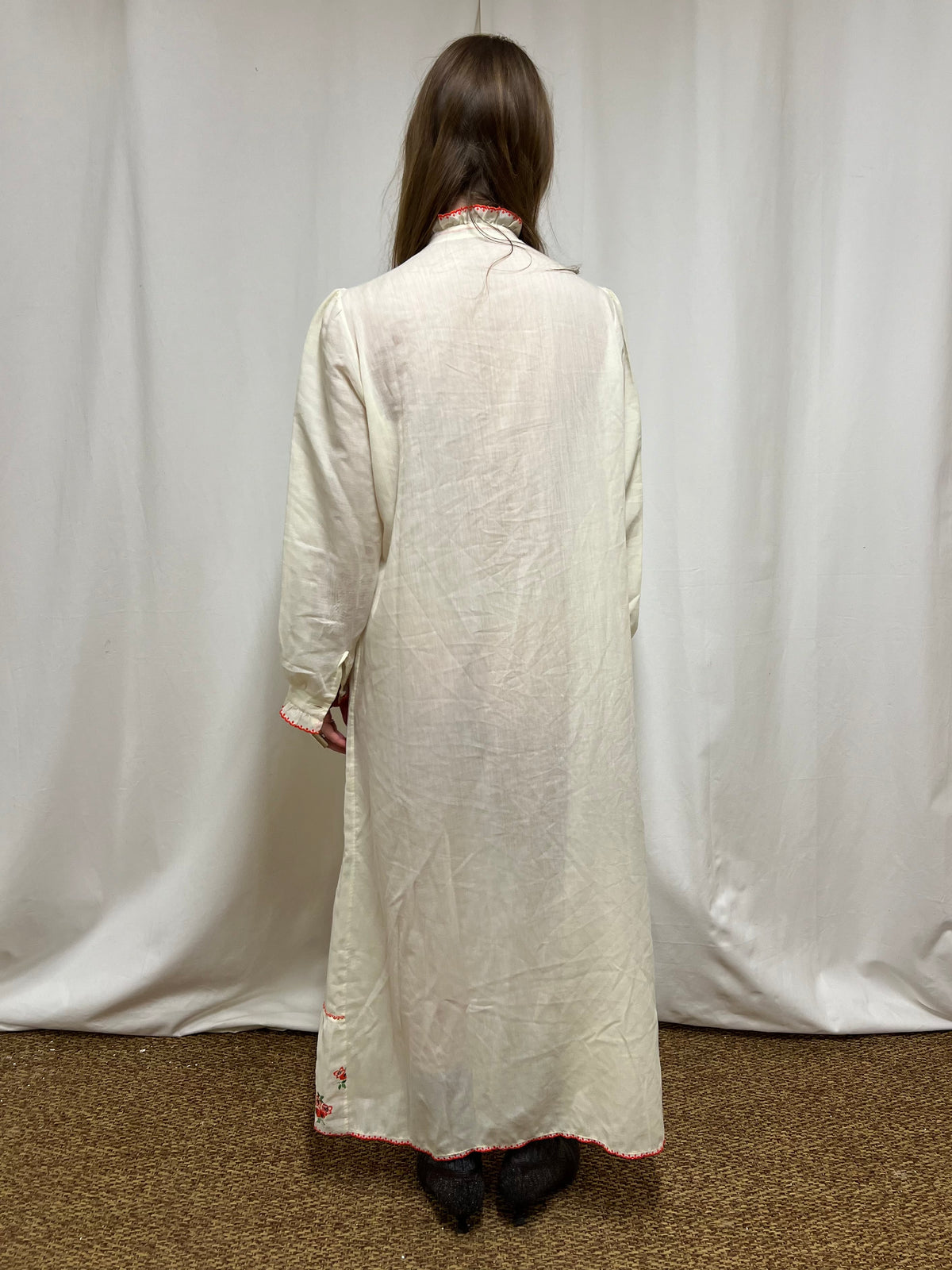 Embroidered slip dress