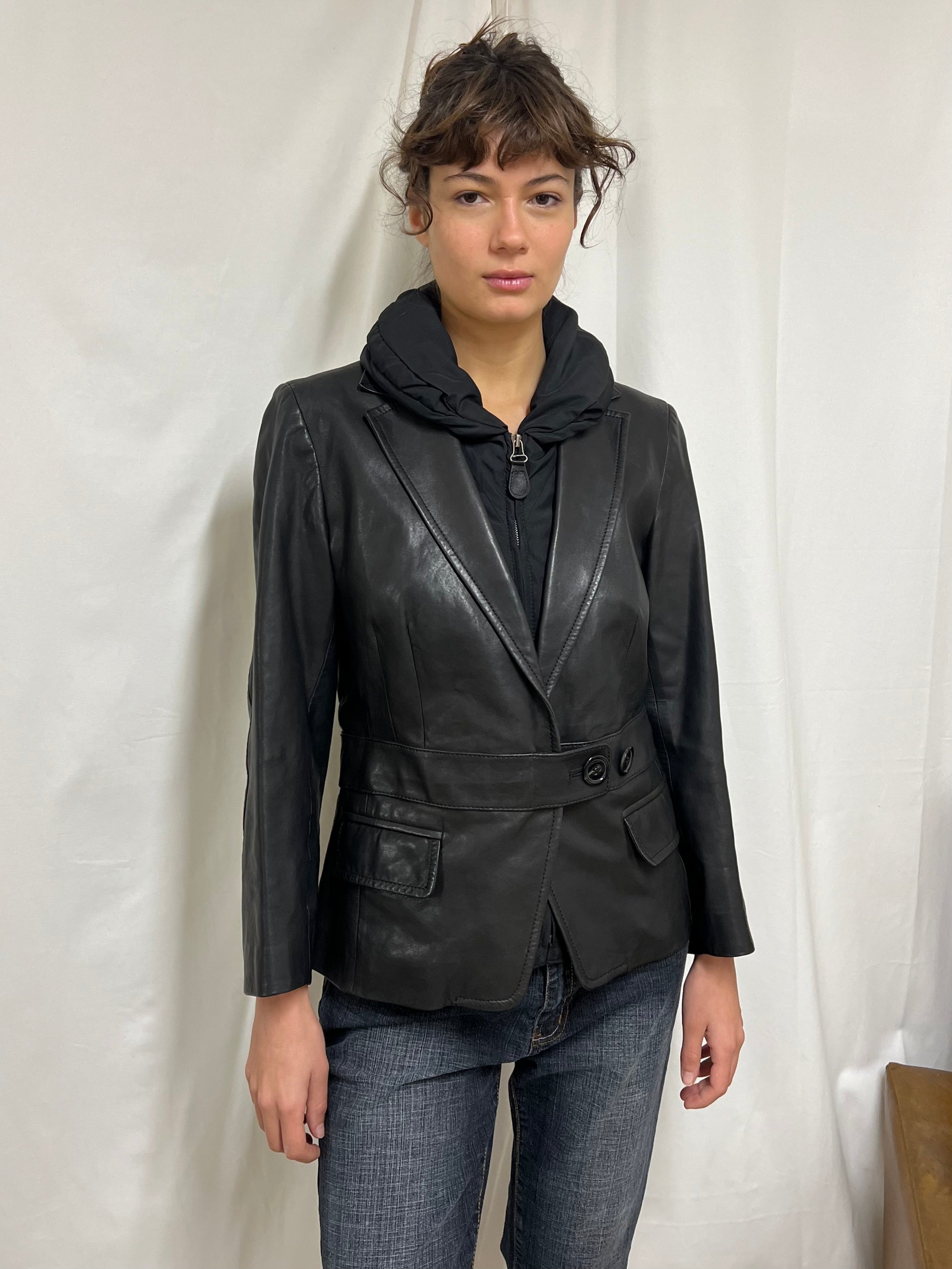Leather blazer