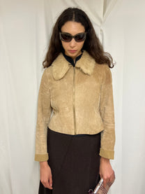 Suede cropped jacket