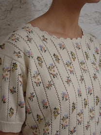 Flower knit top