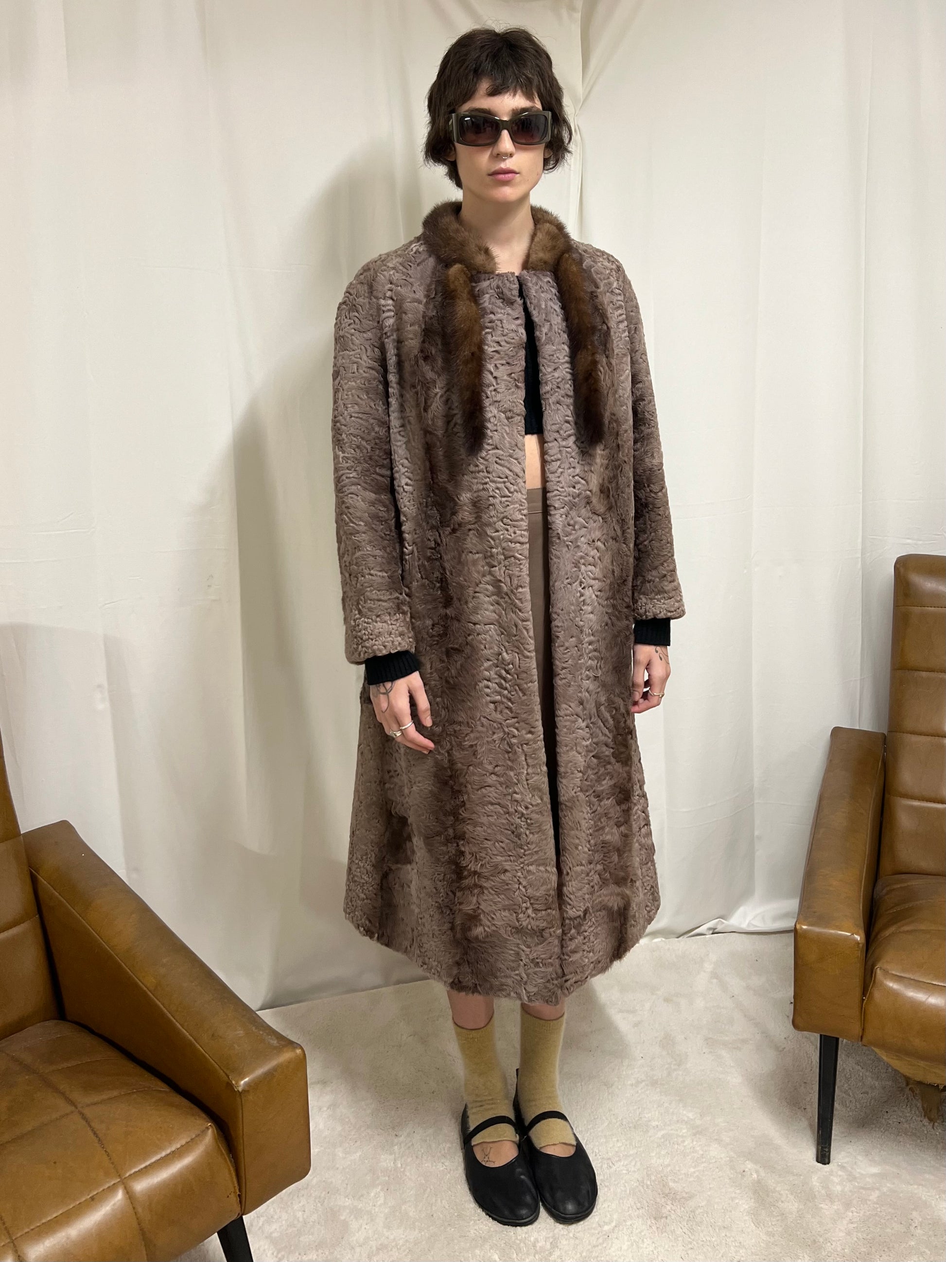 Astrakan fur coat
