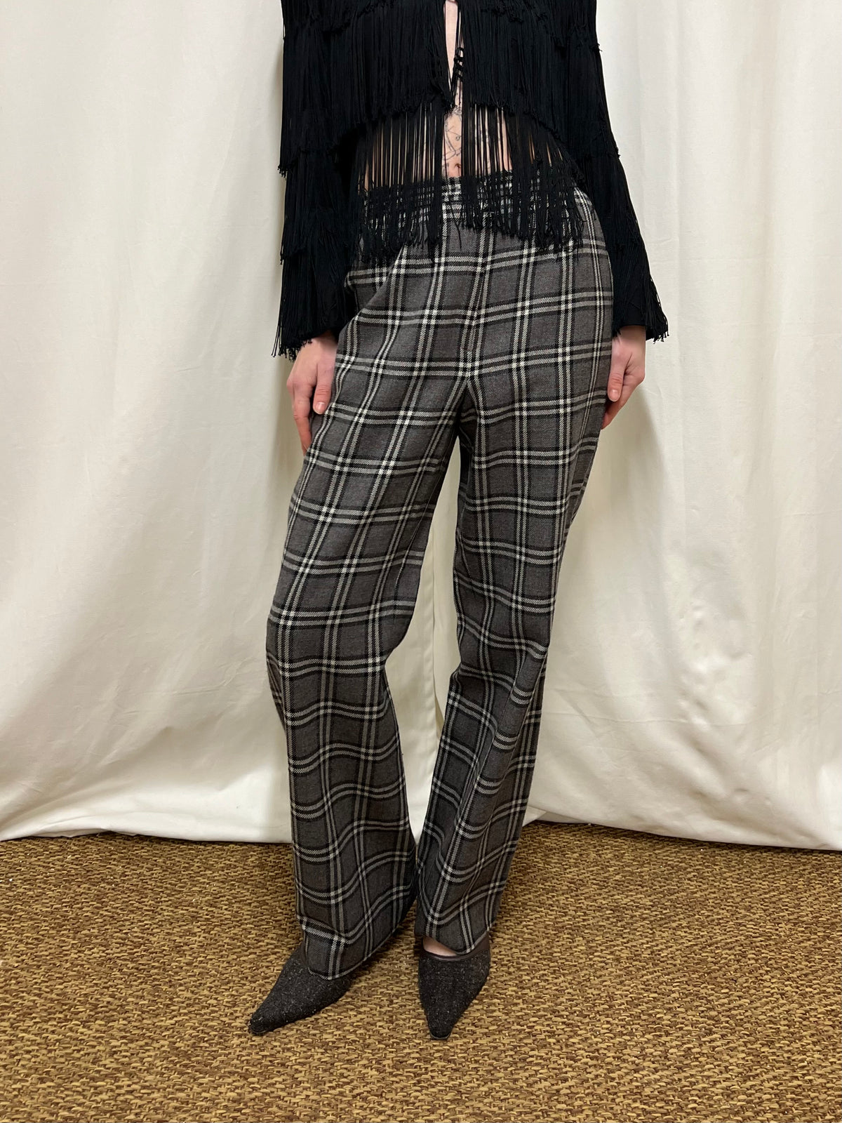 Tartan wool pants