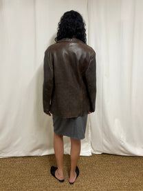 Aged leather jacket