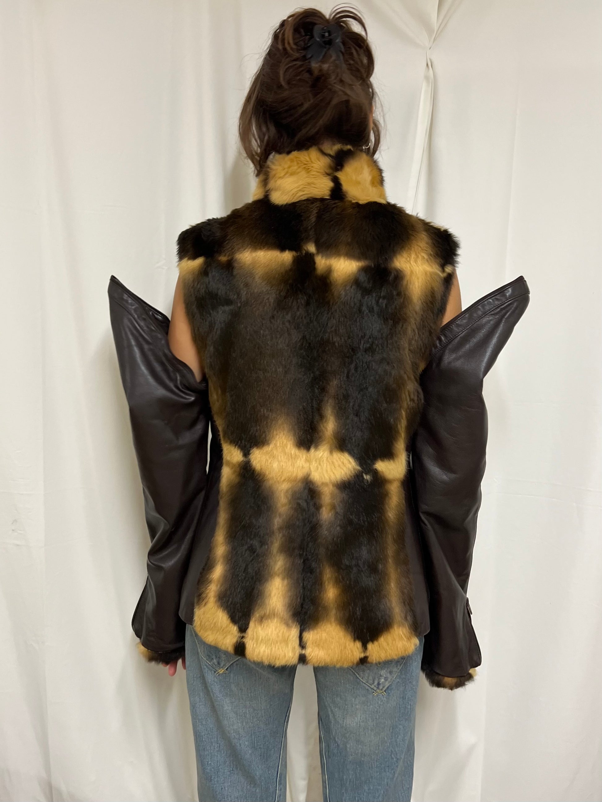 Deconstructed fur jacket