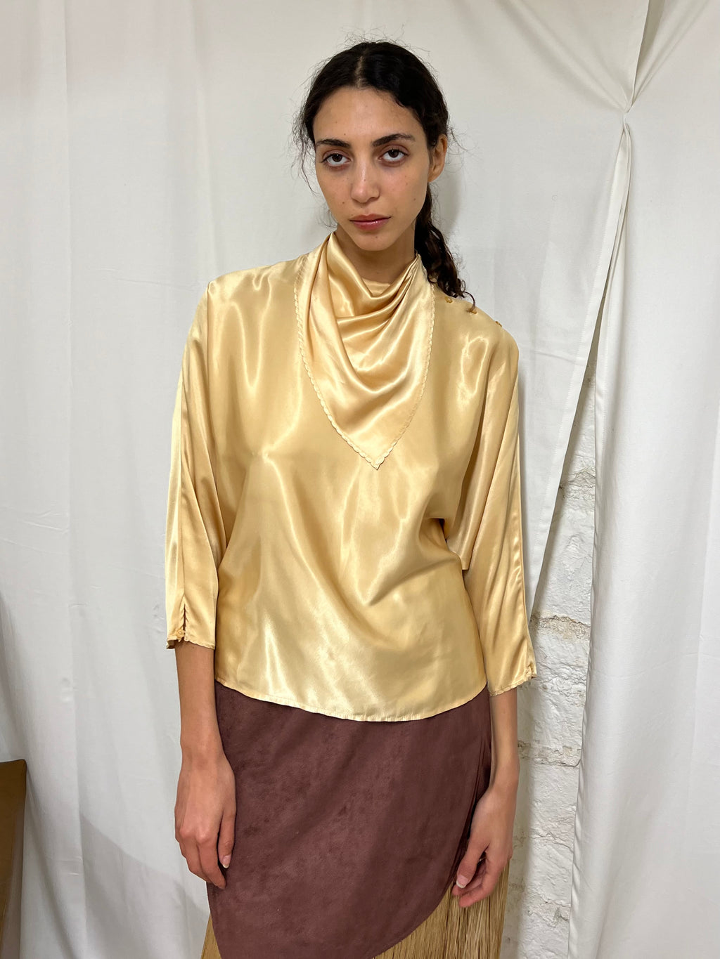 Golden silk shirt