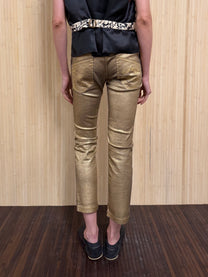 Golden skinny jeans