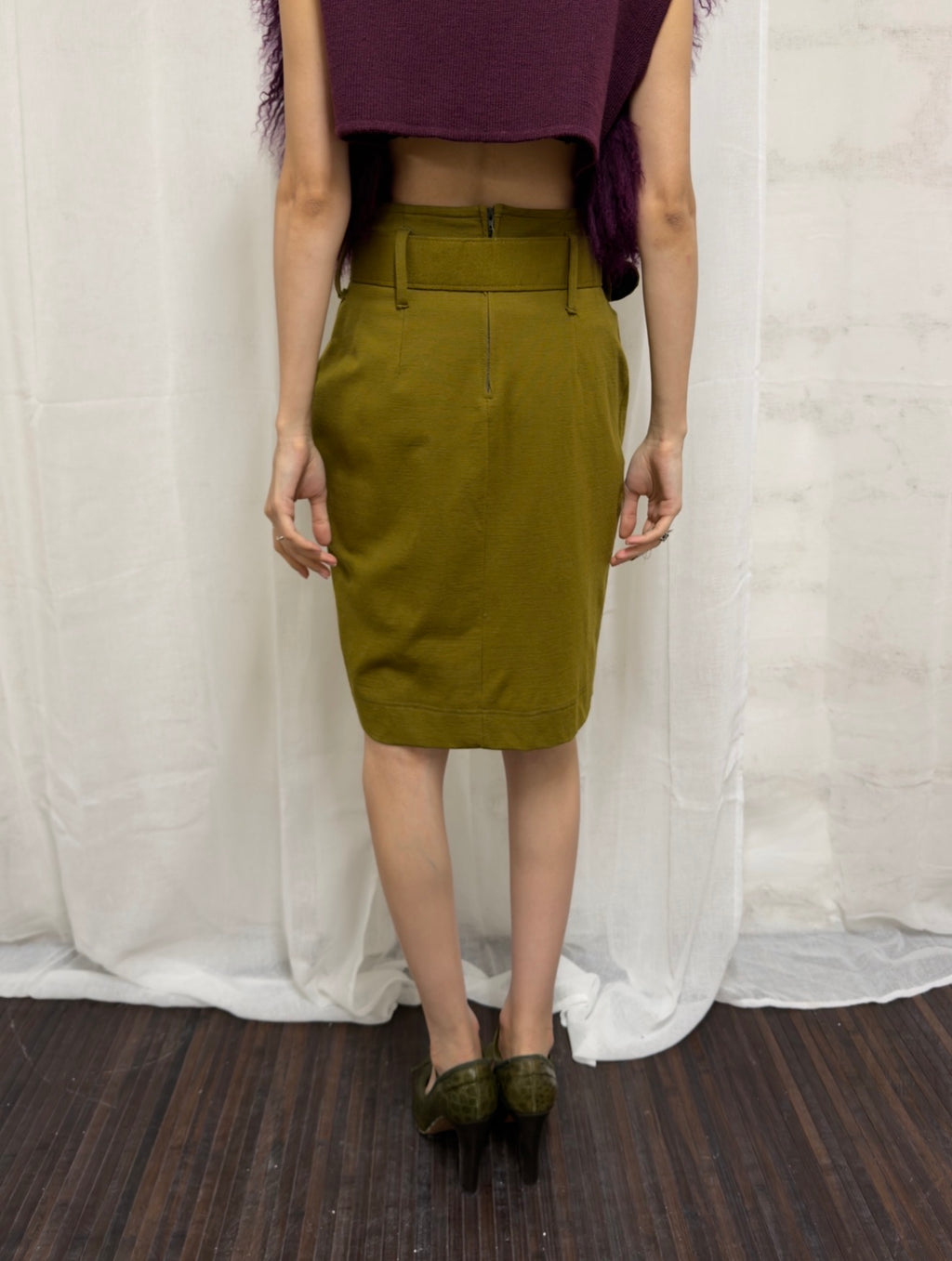 Olive Green Pencil Skirt