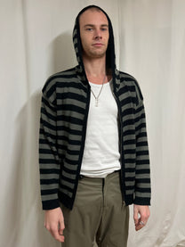 Striped knitted hoodie