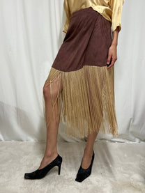 Alcantara fringes skirt