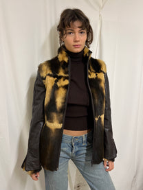 Deconstructed fur jacket