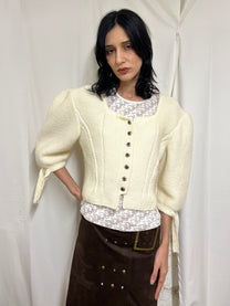 Puffer sleeves cardigan