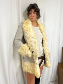 Cream shearling jacket