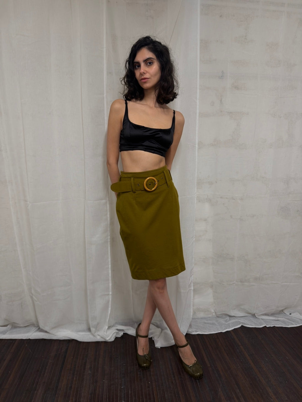Olive Green Pencil Skirt