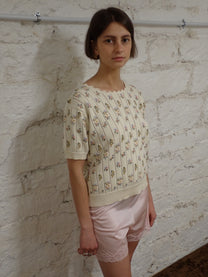 Flower knit top