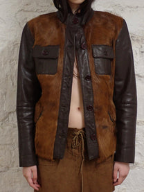 Pony hair leather jacket