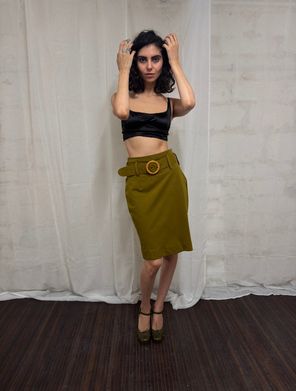 Olive Green Pencil Skirt