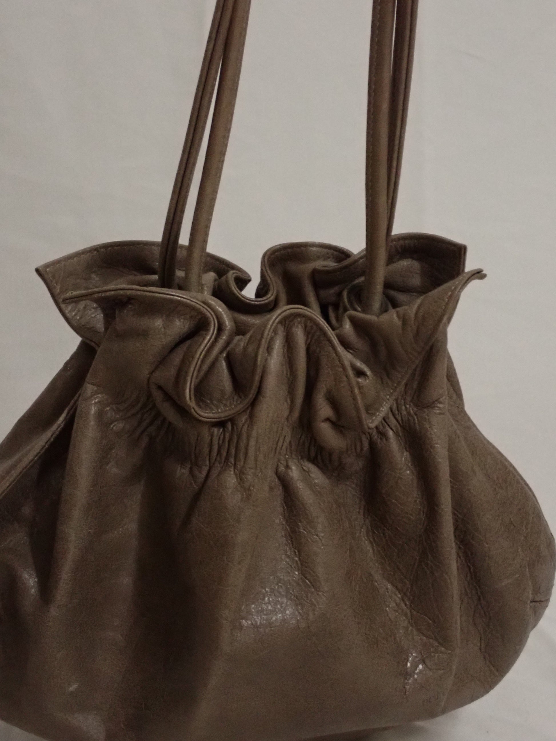 Ruched leather bag