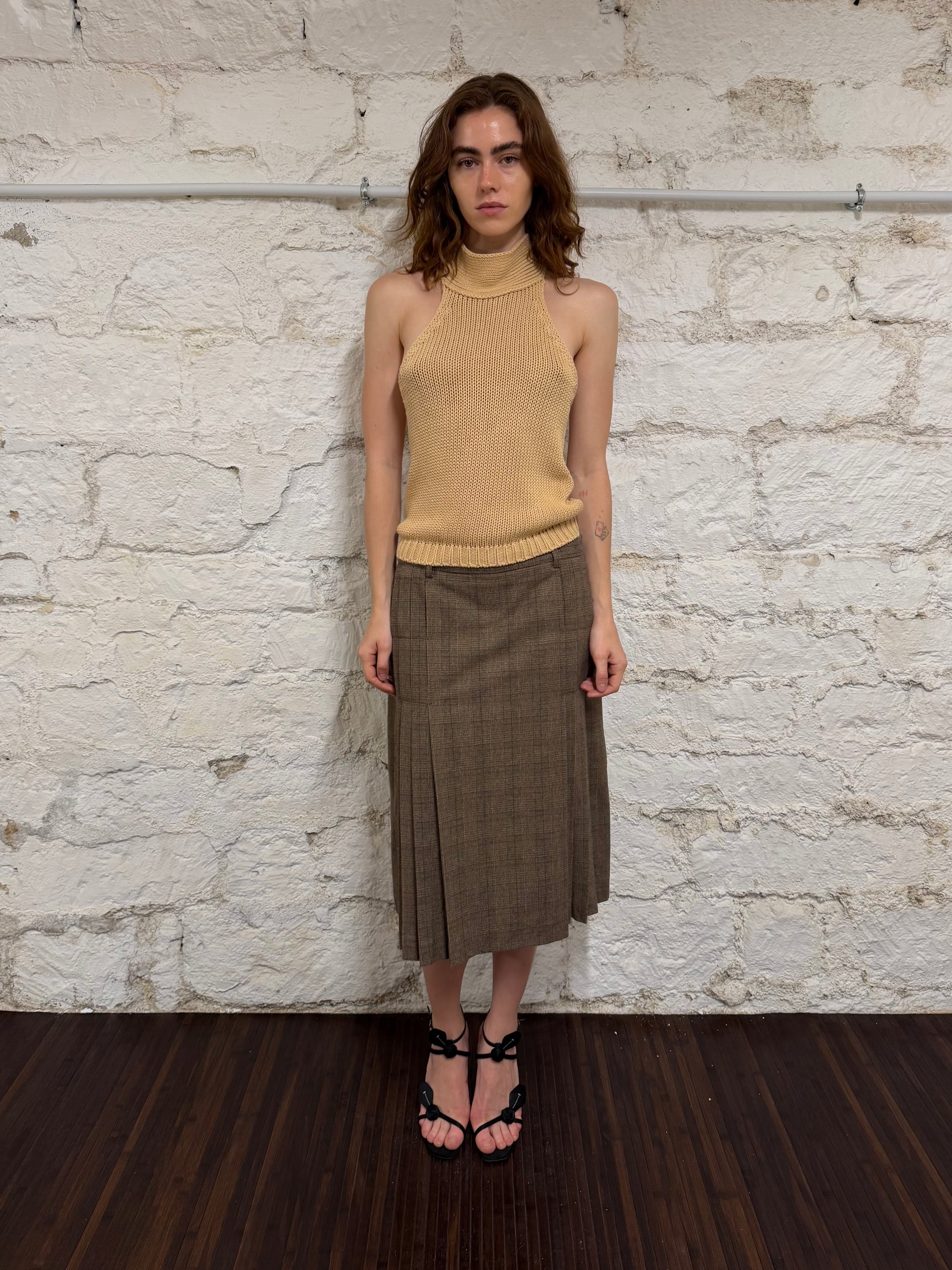 Halter neck knit top
