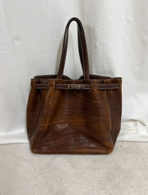 Aged leather bag