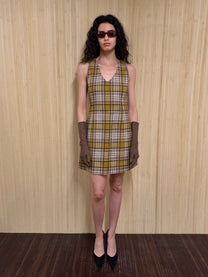 Tartan wool mini dress