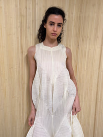 Pleated structured gown