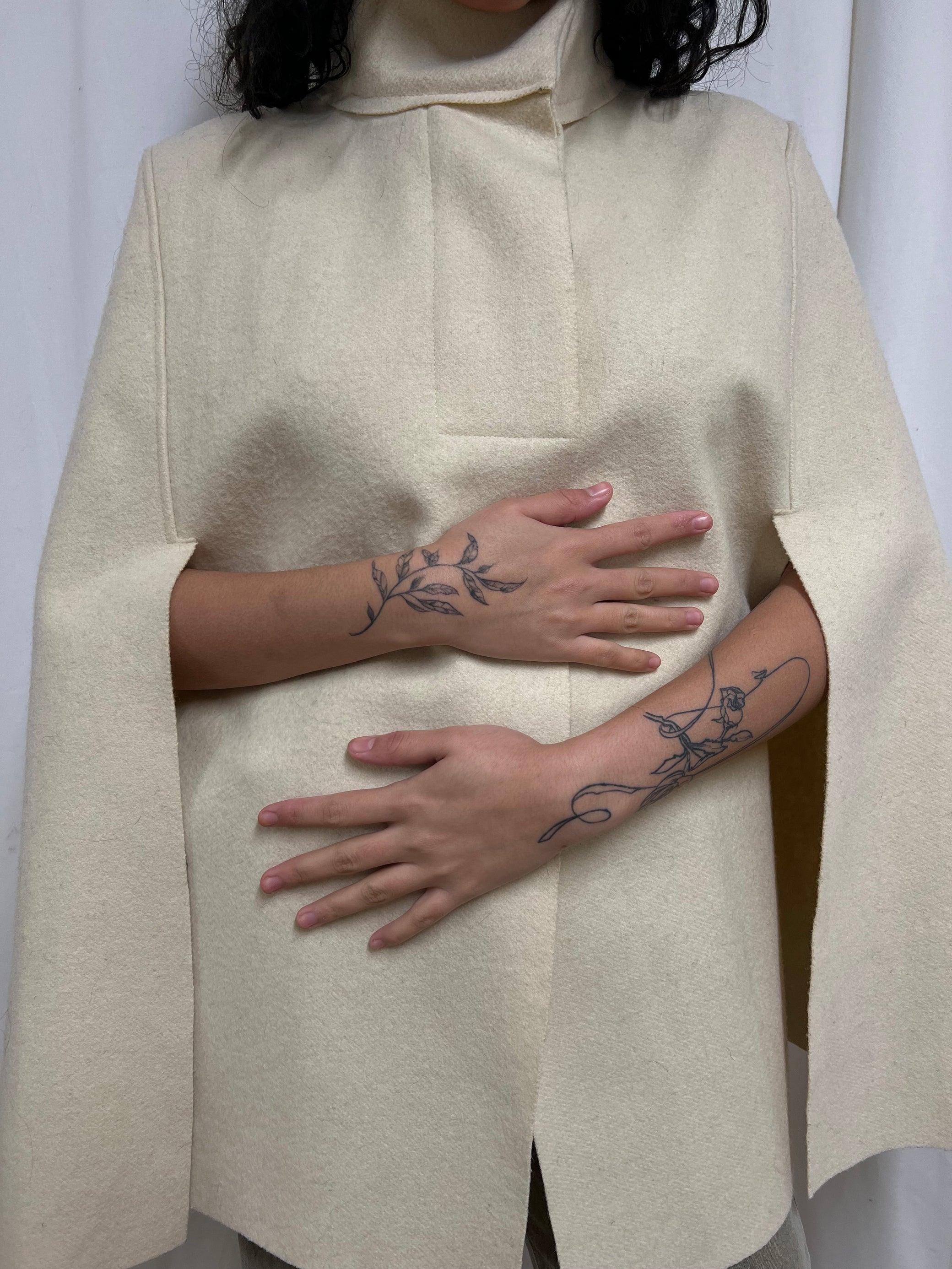 Boiled wool cape