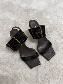 Pony hair sandals