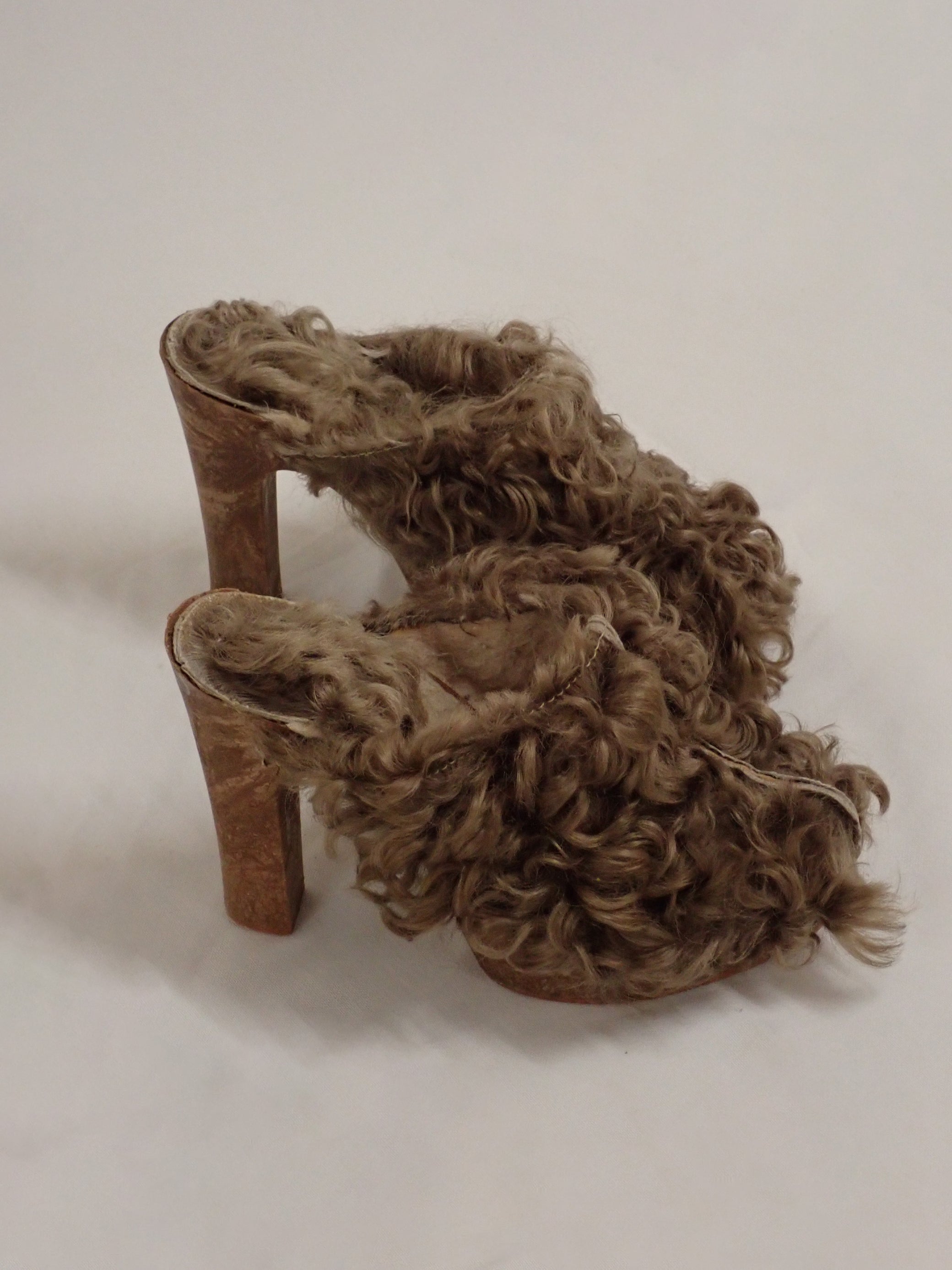Curly fur mules