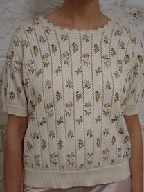 Flower knit top