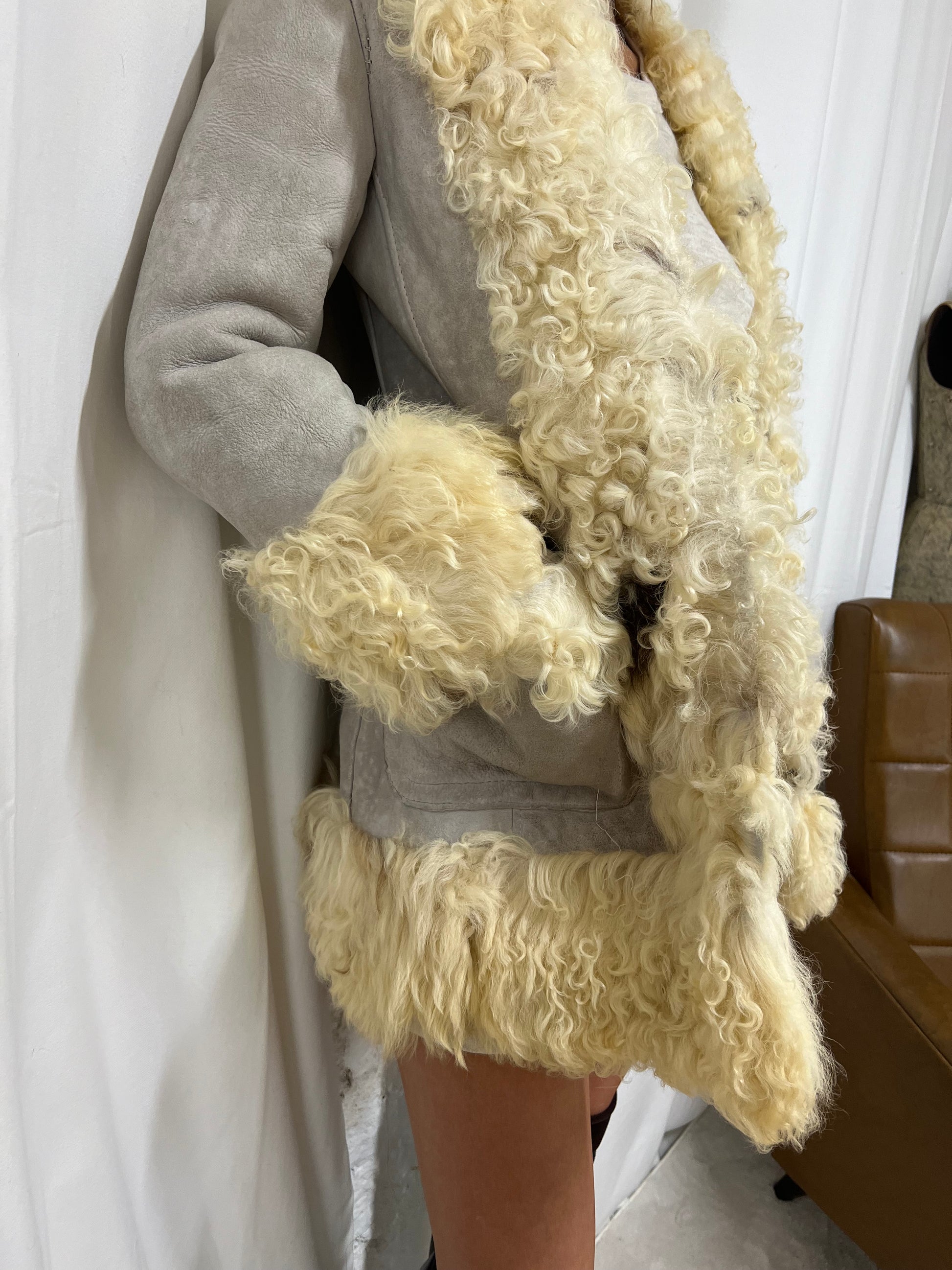 Cream shearling jacket