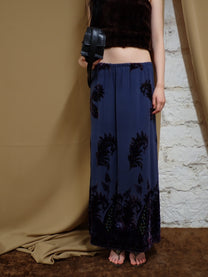 Velvet maxi skirt