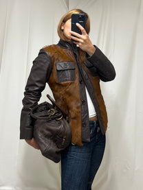 Pony hair leather jacket