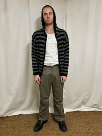 Striped knitted hoodie