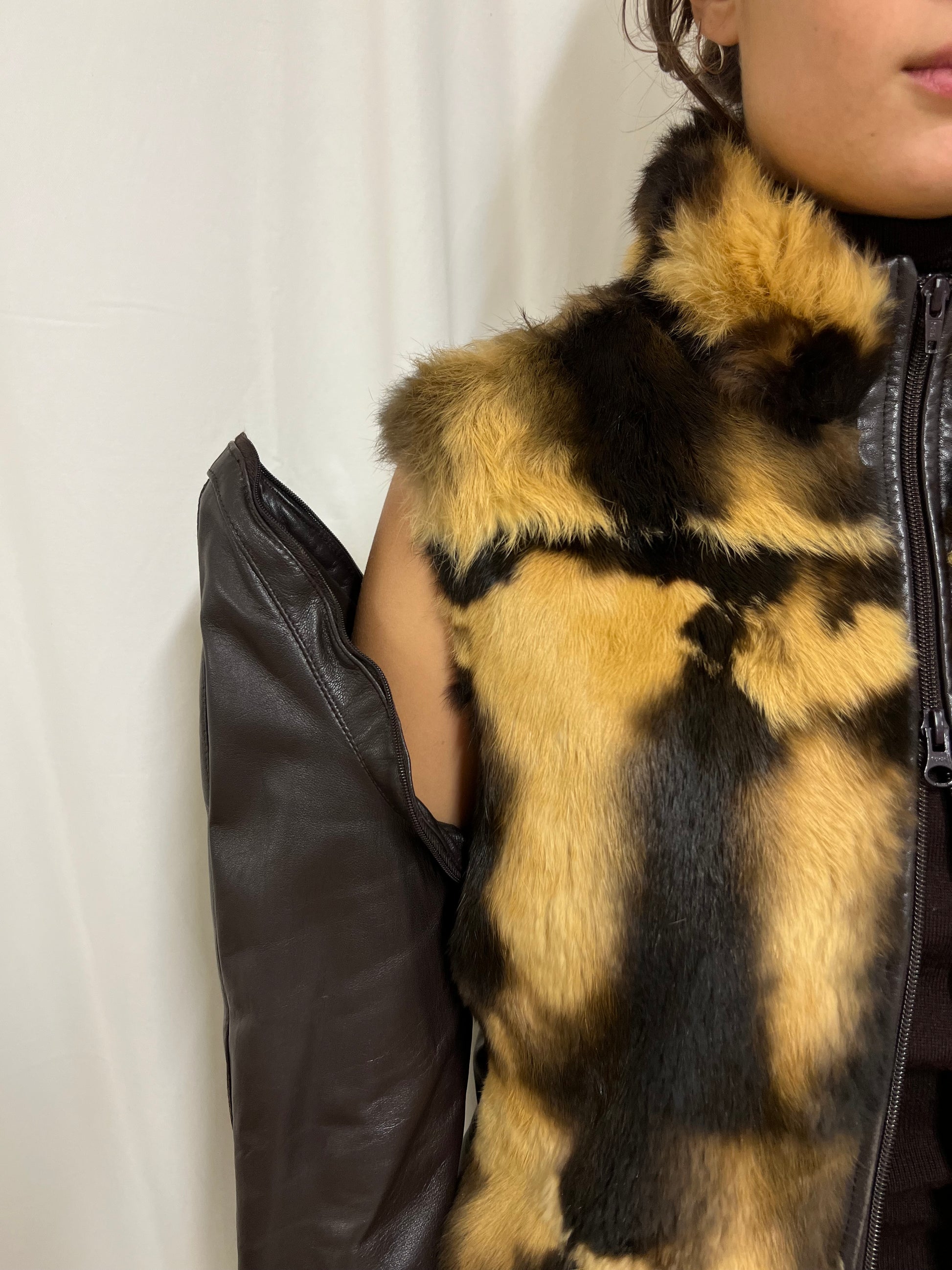 Deconstructed fur jacket