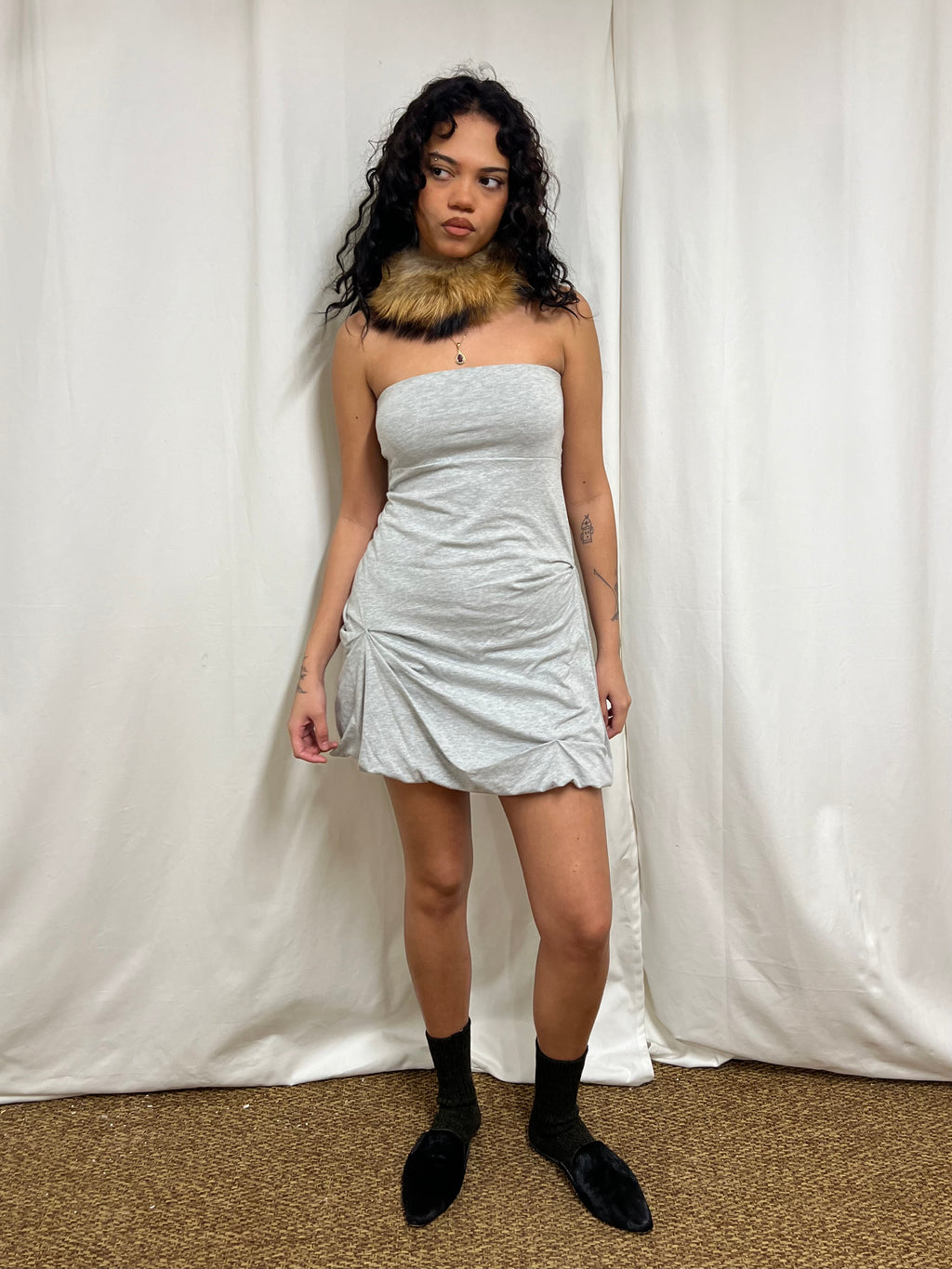Ruched jersey dress