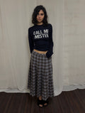 Pleated wool skirt