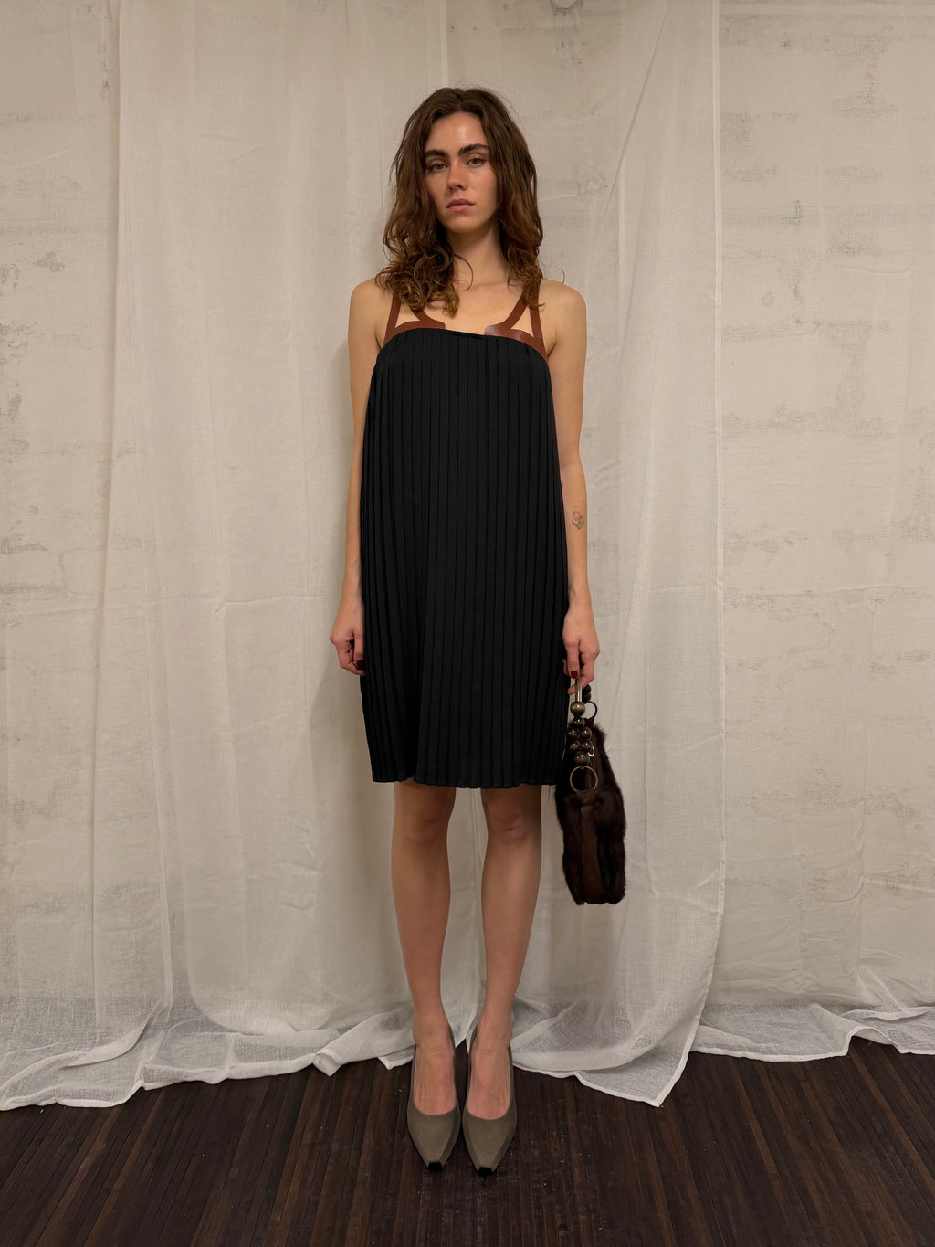 Leather straps dress
