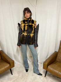 Deconstructed fur jacket
