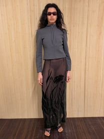 Burnout see through skirt